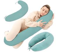 Cuscino allattamento e gravidanza Mussola 190cm - Guanciale laterale corpo per dormire sul fianco Supporto perfetto per il riposo e il relax Ideale per maternità e futuro mamme Forma a C Oeko-Tex