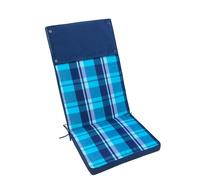 Cuscino alto a quadri blu in poliestere sfoderabile 45x150 cm