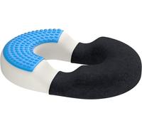 Cuscino Antidecubito - Ciambella Ortopedica in Memory Foam E Gel - Sedile Ergonomico per Schiena E Coccige - per Gaming, Auto E Ufficio - Large / Black / AB Medical