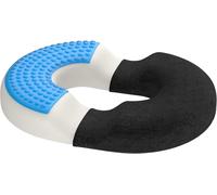 Cuscino Antidecubito - Ciambella Ortopedica in Memory Foam E Gel - Sedile Ergonomico per Schiena E Coccige - per Gaming, Auto E Ufficio - Normal / Black / AB Medical