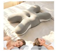 Cuscino antirughe a forma di farfalla in memory foam a 6 zone, cuscino di supporto per il collo per chi dorme sul fianco con fodera rinfrescante, cuscino traspirante anti russare e russare