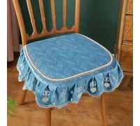 Cuscino antiscivolo per sedia da pranzo, Cuscino del sedile antiscivolo for sedia addensato con lacci, fodera for decorativa rimovibile cerniera(Blue1)
