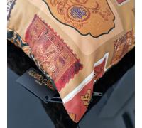 Cuscino arredo da divano ROBERTO CAVALLI Raso CAMEL STAMPS Oro