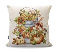 Cuscino arredo decorativo zucca in gobelin autunnale Halloween 45x45cm 6949
