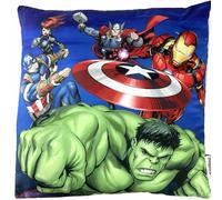Cuscino Avengers 40x40cm Decorativo Microfibra con Tasca Porta Pigiama