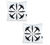 Cuscino Bianco Di Star Wars | Design Nero Di X-Wing | 18 X 18 Pollici | Set Di 2