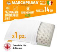 CUSCINO BIO MEMORY ALOE ALTO 14 SFODERABILE BIO DOUBLE 2 in 1 Marcapiuma