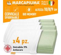 CUSCINO BIO MEMORY FOAM ONDA CERVICALE SFODERABILE BIO GREEN Marcapiuma