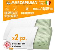 CUSCINO BIO MEMORY FOAM ONDA CERVICALE SFODERABILE BIO GREEN Marcapiuma