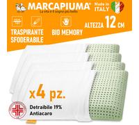 CUSCINO BIO MEMORY SAPONETTA SFODERABILE alto 12 cm BIO GREEN Marcapiuma