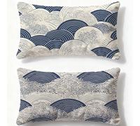 Cuscino Blu Navy Federe Cuscini Divano 50x70cm Velluto Cuscini per Divano Set di 2,2026 Nuovo Rettangolo Stampa Fronte Retro Federe Cuscino Europa Settentrionale per Inverno Decor Camera Letto Q-1040U