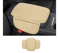 Cuscino Bracciolo Auto per Alfa Romeo Giulia/Stelvio/4C/Tonale/Giulietta/MiTo/Junior, Antiscivolo Protezione Console Centrale con 2 Tasca Portaoggetti Accessori,B Beige