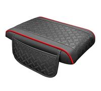 Cuscino Bracciolo Auto per Fiat Panda/Grande Panda/Panda Hybrid, con 2 Tasche Pelle Impermeabile Copri Poggia Braccio Auto Accessori,Black And Red