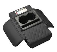 Cuscino Bracciolo Auto per Smart Two Coupe (C453) 2014-2019, Universale Pelle Console Centrale Copri Interni Accessori con Portabicchieri Porta Fazzoletti Tasca Portaoggetti,A/Black