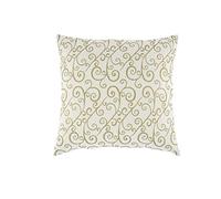 Cuscino canvas bco dec.riccioli argento 45x45cm