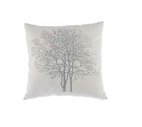 Cuscino canvas bianco dec.albero arg. 45x45 cm