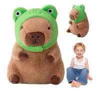 Cuscino Capibara Peluche, 25 cm peluche Capybara Bambole, Animali di Peluc-he capibara, pel-uche Capybara Giocattolo, capy-bara Plush, capy-bara Pupazzi, cap-ibara ripieno, Regalo per Bambini e Amic