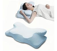 Cuscino cervicale a Forma di Farfalla in Memory Foam, Cuscini Alti Non collassabili, Cuscino per Chi Dorme sul Fianco, Cuscino cervicale Anti-russamento in Memory, Cuscino a Rimbalzo Lento per Chi