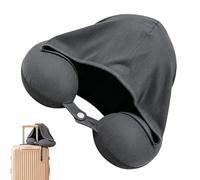 Cuscino cervicale con cappuccio, fibbia regolabile, cuscino per il collo a rimbalzo lento, con cappuccio che blocca la luce, per donne, adolescenti, adulti, anziani, auto, viaggi, aereo, treno
