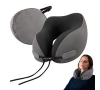 Cuscino cervicale, cuscino di supporto per il collo, portatile, a forma di U, in memory foam, per auto, casa, supporto per la testa per alleviare la fatica, dormiente laterale, con borsa portaoggetti