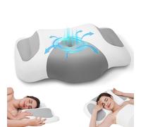 Cuscino cervicale, cuscino ortopedico in memory foam, ergonomico, per chi dorme sul fianco, per l'apnea del sonno, dolore al collo, 57 x 36 x 8/10 cm