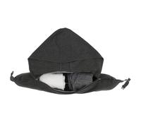 Cuscino cervicale da viaggio con cappuccio, in cotone, ricaricabile, per il collo, per treno, auto, ufficio, campeggio, gadget da viaggio (non riempitivo) (grigio scuro, 1 pezzo)