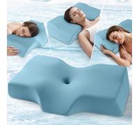 Cuscino cervicale in memory foam per dolori al collo e alle spalle, cuscino ortopedico regolabile con design cavo, cuscino da letto con fodera rinfrescante lavabile per chi dorme su fianco, schiena e