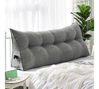 Cuscino cervicale in velluto, 160*50*20cm, cuscino da comodino in cotone PP, lato con tasche per libri, telefoni cellulari 1. impugnatura morbida e confortevoleIl materiale è morbido, come se una nuvo