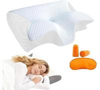 Cuscino Cervicale Memory Foam Ergonomico Cuscino Anti Apnea Notturna,Bianco | Cuscino Ergonomico per Supporto al Collo, Federa Sfoderabile e Lavabile, ideale come Cuscino per Dormire, 23.2×14.5×4.7 in
