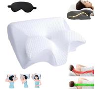 Cuscino Cervicale, OrthoSleep, Ortho Sleep Cuscino, Orthosleep - Cuscino per Alleviare il Dolore, Cuscino Ergonomico Cervicale per Dolore Collo x Chi Dorme di Lato (Bianco)