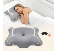 Cuscino Cervicale Per Dormire Cuscino Cervicale Memory Foam Cuscino Ortopedico Ergonomico Con Federe Rimovibili E Lavabili Per Chi Dorme Sul Fianco Sulla Schiena E Sullo Stomaco(Light gray)