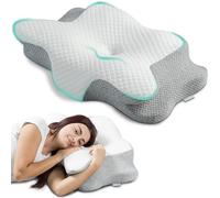 Cuscino Cervicale per Dormire | Cuscino Memory Foam Cervicale Anatomico OEKO-TEX | Cuscino per Cervicale Ergonomico Supporto al Collo | Guanciale Anallergico Sfoderabile e Lavabile Federa Traspirante