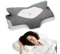 Cuscino Cervicale per Dormire, Cuscino Ortopedico Ergonomico Memory Foam, Supporto per Collo, Dormire sul Fianco, Schiena e Stomac, 64 x 40 x 13/11.5 cm, Federe Raffreddamento Lavabile, Grigio Scuro