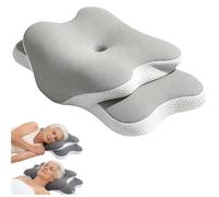 Cuscino Cervicale Per Dormire, Cuscino Ortopedico In Ergonomico, Cuscino Memory Foam Per Dormire Di Lato, Supini E A Pancia In Giù Per Allevia Il Dolore Al Collo E Alle Spalle(Grigio)