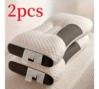 Cuscino cervicale per dormire su un fianco - contorno regolabile per alleviare il dolore al collo, ideale per dormire sulla schiena, sui fianchi e sull'addome, fibra di poliestere inodore, manicotto i