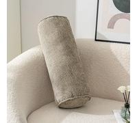 Cuscino cilindrico per bracciolo, di supporto lombare, con fodera rimovibile, per divano letto, auto, per alleviare il dolore (50 x 17 cm, cachi)