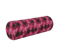 Cuscino cilindrico per yoga, piccolo cuscino rotondo, decorativo, cuscino a rullo per collo, supporto per collo, auto, motivo scozzese, magenta