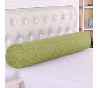 Cuscino cilindrico rotondo, per testiera e collo, morbido e confortevole, cuscino lombare per divano, letto, con chiusura a fessura (12 x 90 cm, verde)
