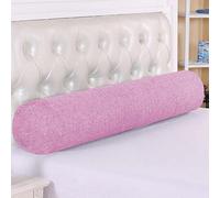 Cuscino cilindrico rotondo per testiera, supporto per collo, morbido e confortevole, cuscino lombare per divano, letto, con chiusura dello spazio (20 x 100 cm, rosa)