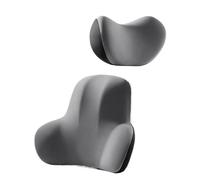Cuscino Collo Auto Cuscino poggiatesta per auto in memory foam, supporto lombare protettivo, cuscino per sedile traspirante Poggiatesta Auto(Gray Suit)