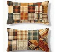 Cuscino Colore Federe Cuscini Divano 40x60cm Velluto Cuscini per Divano Set di 2,2026 Nuovo Rettangolo Stampa Fronte Retro Federe Cuscino Cuciture A Griglia per Inverno Decor Camera da Letto Q-870U