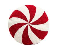 Cuscino con caramelle alla menta piperita, cuscini natalizi - Cuscini per sedie natalizie Cuscino da tiro Candycane, a forma di caramella, peluche con decorazioni natalizie rosse e bianche per