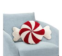 Cuscino con caramelle alla menta piperita, cuscini natalizi - Cuscini per sedie natalizie Cuscino da tiro Candycane | a forma di caramella, peluche con decorazioni natalizie rosse e bianche pe