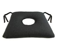 CUSCINO CON FORO -Nero- Supporto Ortopedico Antidecubito in Fibra Cava Siliconata per Prostata, Emorroidi, Antiprostata, Coccige, Ideale per Sedia a Rotelle, Sedia da Ufficio, Sedile Auto