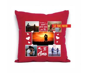 Cuscino con foto il mio cuore batte solo per te Ti amo C097