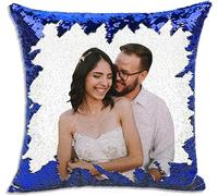 Cuscino con paillettes personalizzato, amore personalizzato, cuscino con foto per animali domestici di coppia Federe per cuscini con paillettes personalizzate con i tuoi car 40X40CM