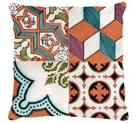 Cuscino con stampa digitale, 100% Made in Italy, Cuscino decorativo da divano, sfoderabile e lavabile, Modello Maiolica - Jill, cm 40x40x5