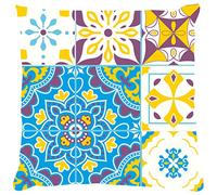 Cuscino con stampa digitale, 100% Made in Italy, Cuscino decorativo da divano, sfoderabile e lavabile, Modello Maiolica - Jewel, cm 40x40x5