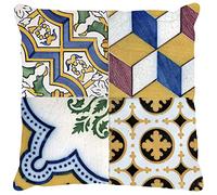 Cuscino con stampa digitale, 100% Made in Italy, Cuscino decorativo da divano, sfoderabile e lavabile, Modello Maiolica - Jildaz, cm 40x40x5