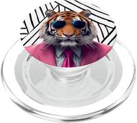 Cuscino con tigre rosa acceso, design con motivo, per adolescenti o donne PopSockets PopGrip per MagSafe